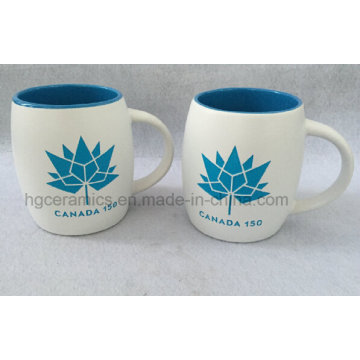 Sandblast Ceramic Mug with Color Filled